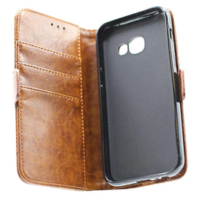Samsung A3 2017 Leather Wallet Case Brown
