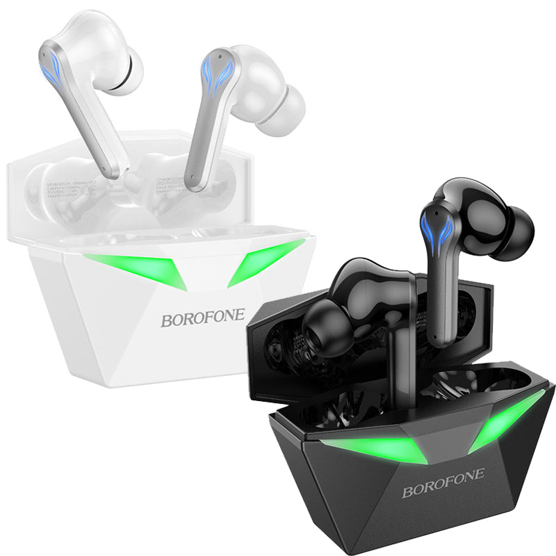 BoroFone BW24 Gaming Wireless BT Earbuds White Black