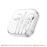 BOROFONE BM30 Max 1.2M Lightning Acoustic Wire Control Earphone with Mic