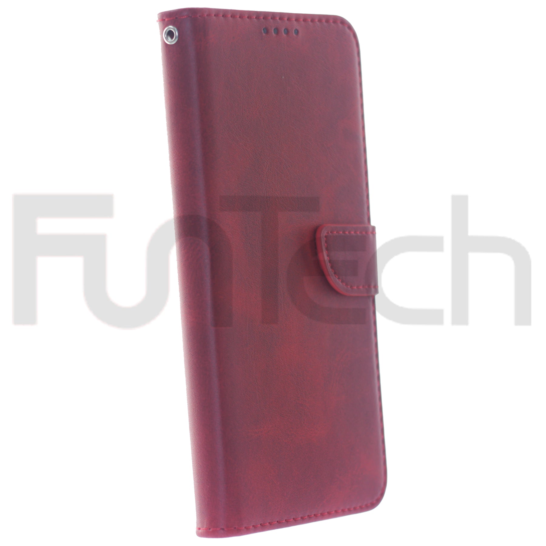 Oppo Find X3 Light 5G, Leather Wallet Case, Color Red.