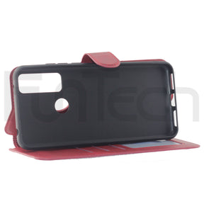 R20, Leather Wallet Case, Color Red.