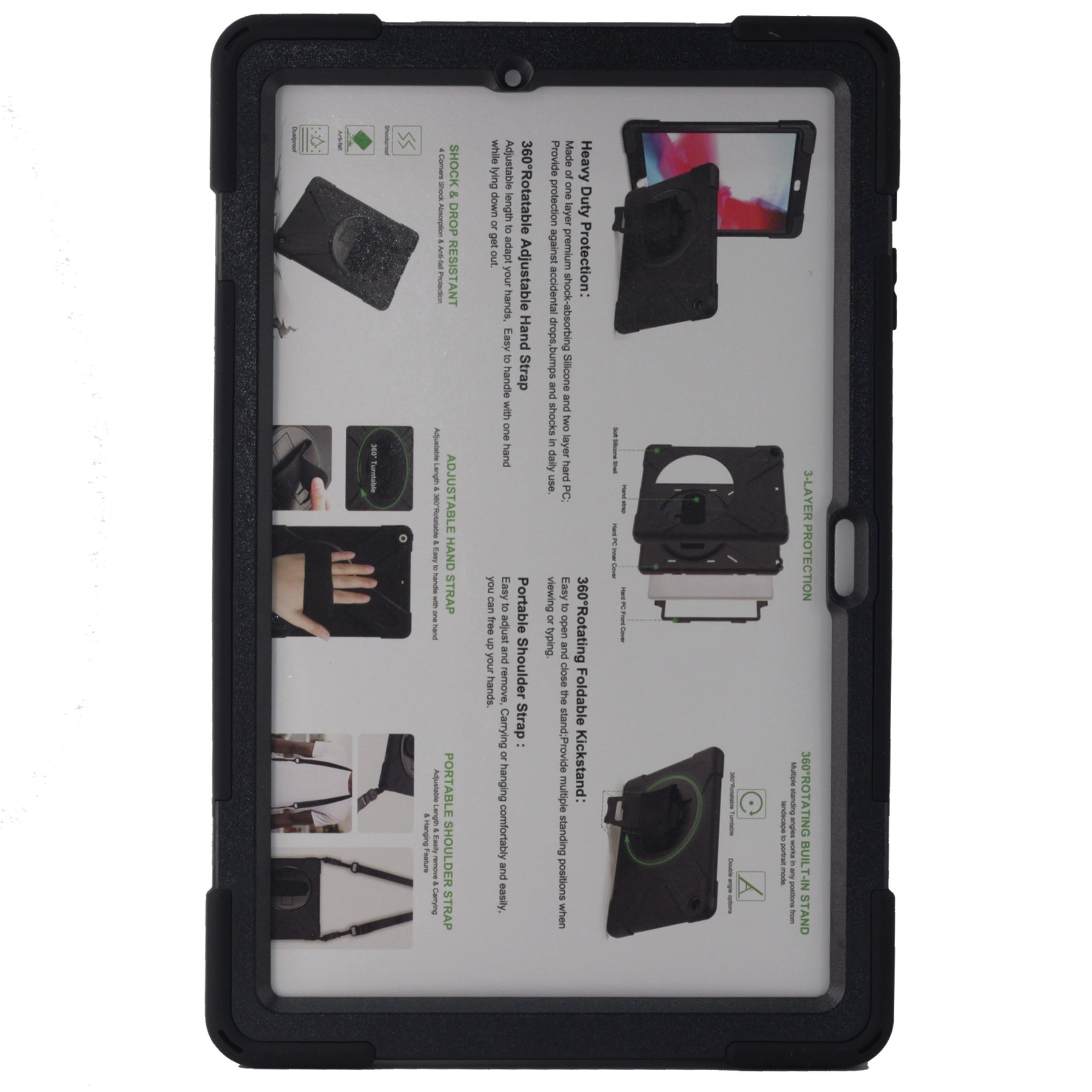 Drop & Shock Samsung S7 FE, T730/T735 Tab Case, Colour Black