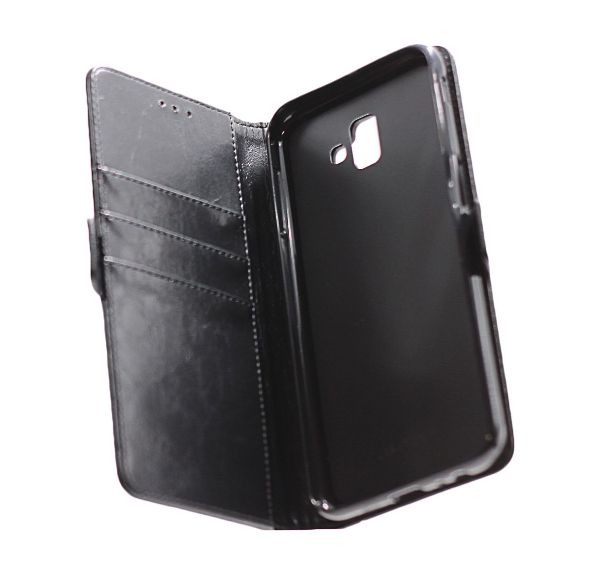 Samsung J6 Plus Premium Quality Leather Phone Case Black