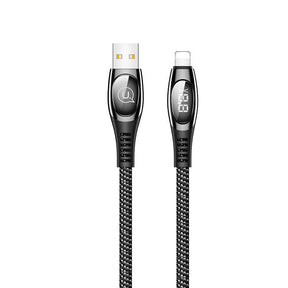 Usams U36 Lightning Digital Display Charging/Data Cable 1.2m Black