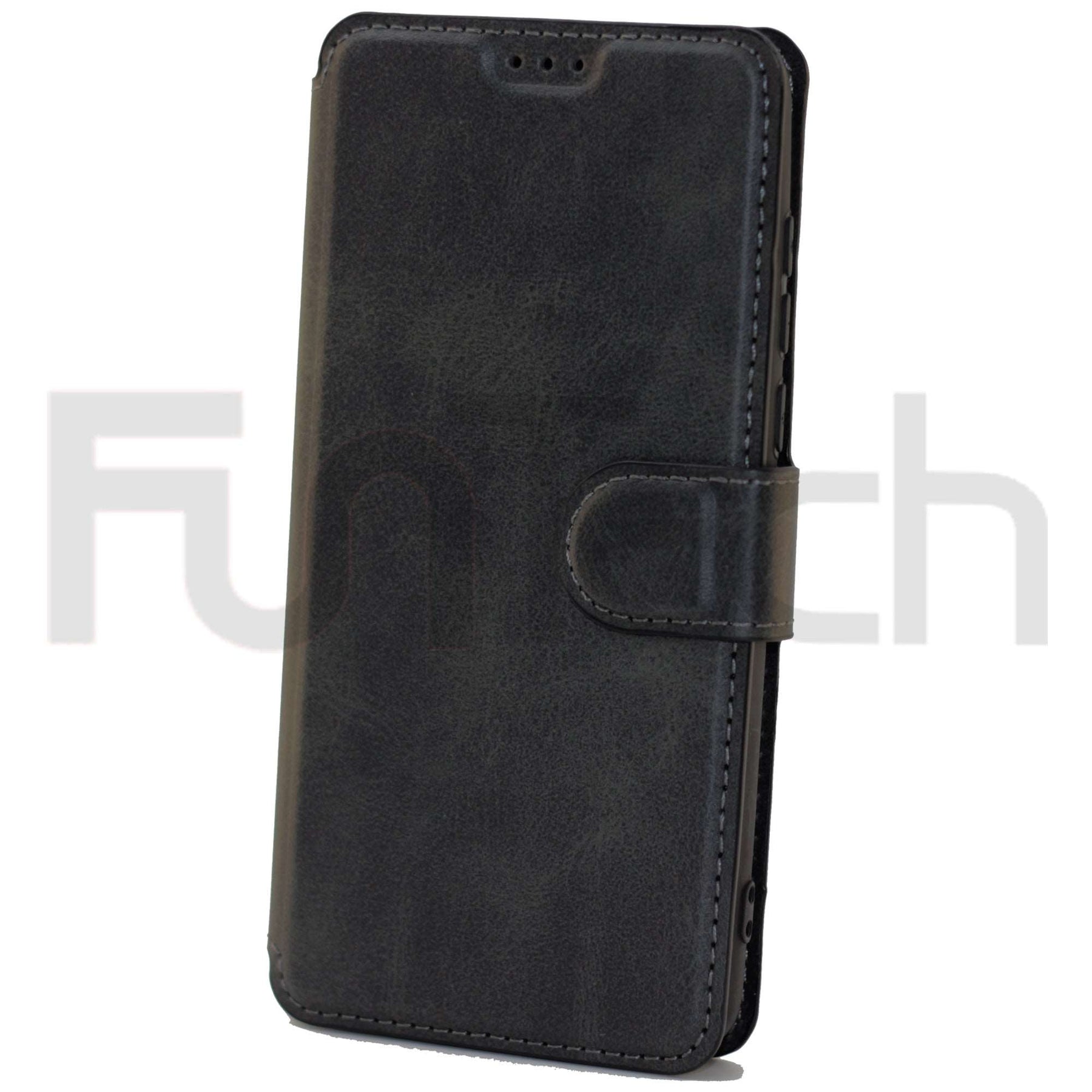 Huawei P40, Leather Wallet Case, Color Black,