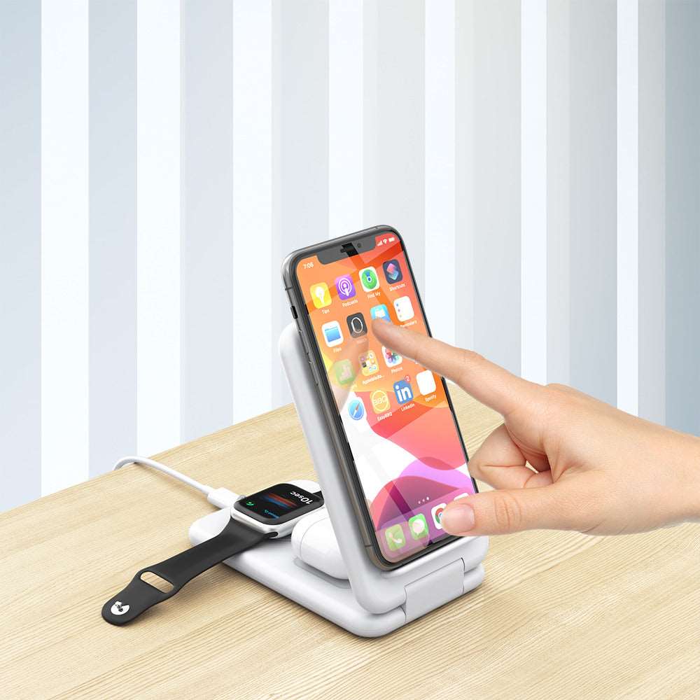 3 in 1 Foldable Wireless 15W Fast Charger B-13