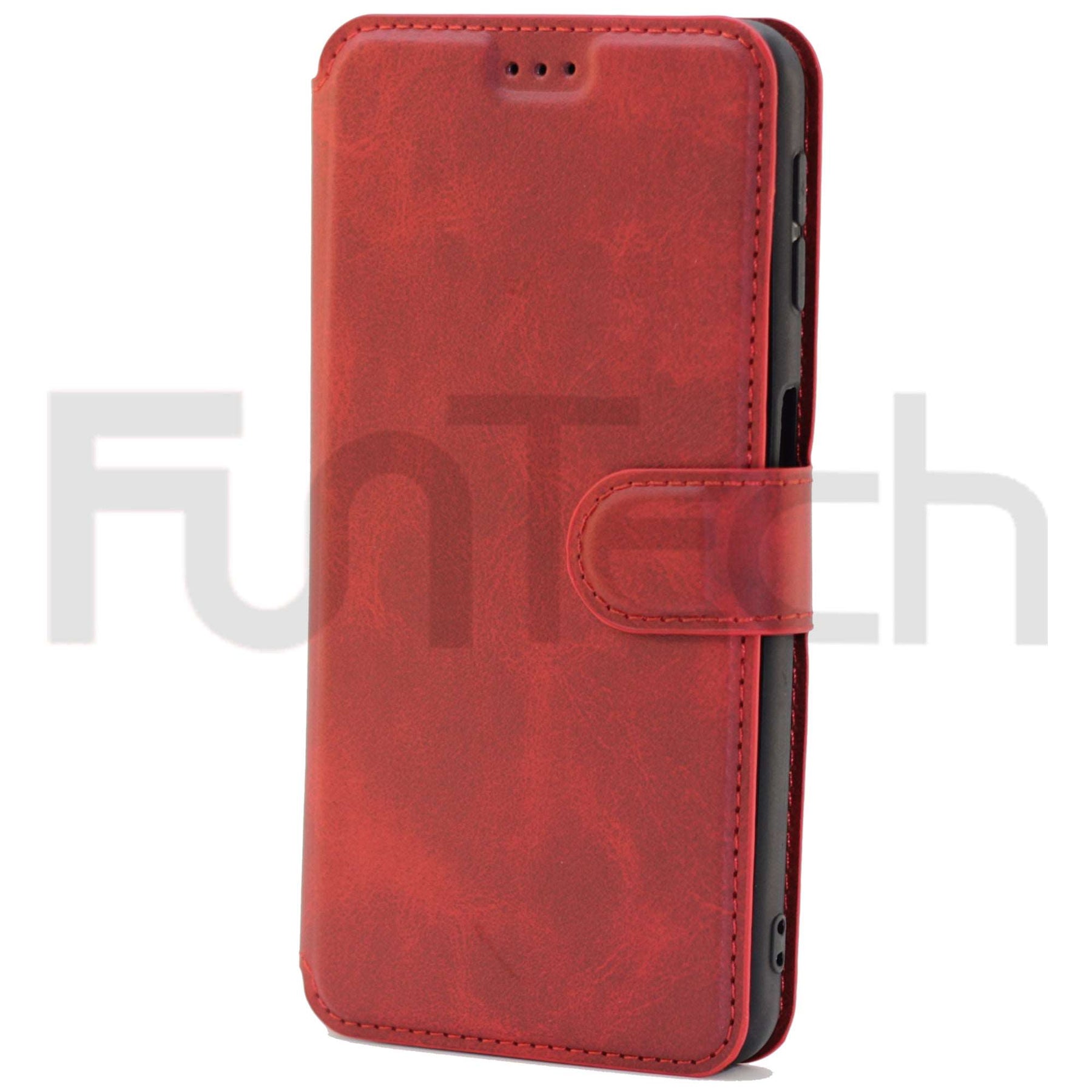 Samsung A7 2018 Leather Wallet Case Color Red