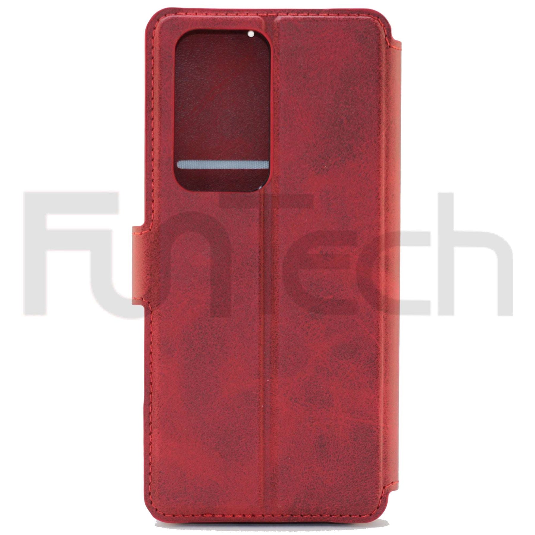 Huawei P40 Pro, Leather Wallet Case, Color Red,