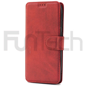 Samsung A20 Leather Wallet Case Color Red