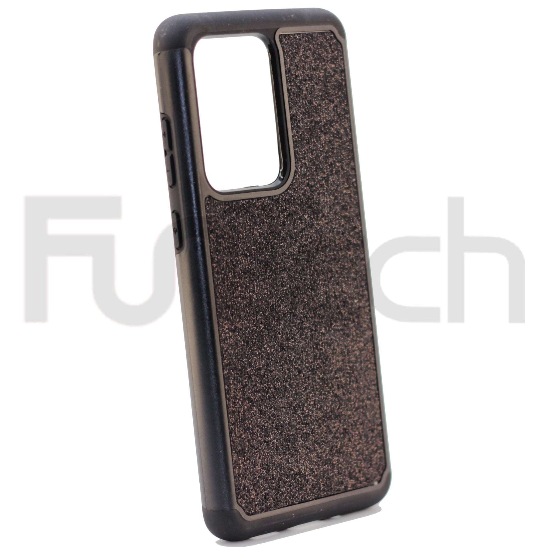 Samsung S20 Ultra Shockproof black glitter phone case
