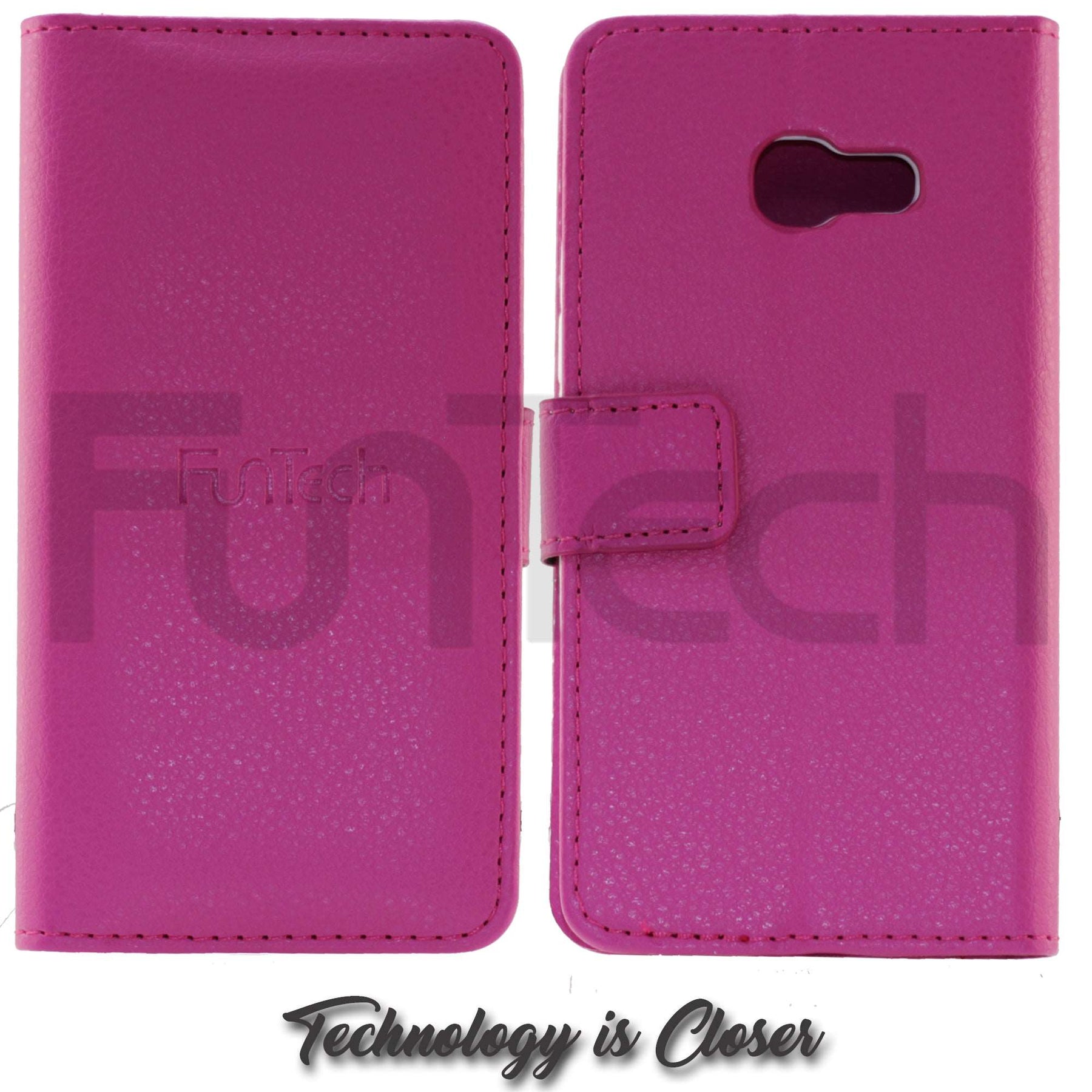Samsung A3 2017, Leather Wallet Case, Color Pink.