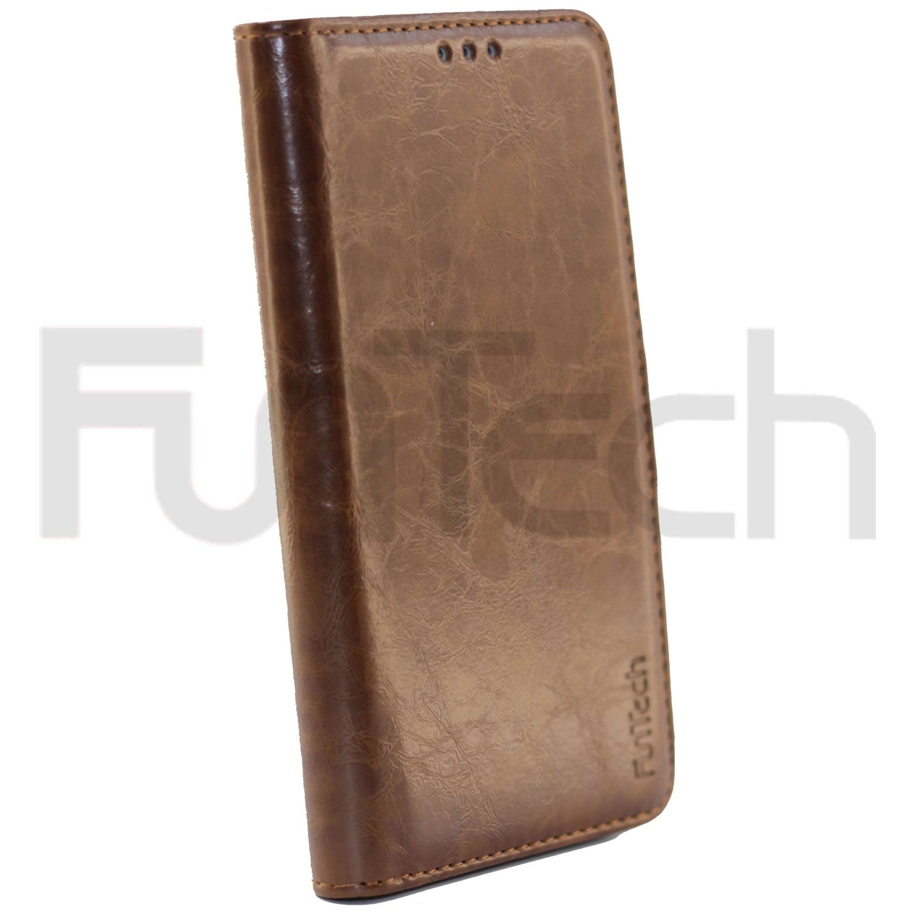 Huawei P30, Leather Wallet Case, Color brown,