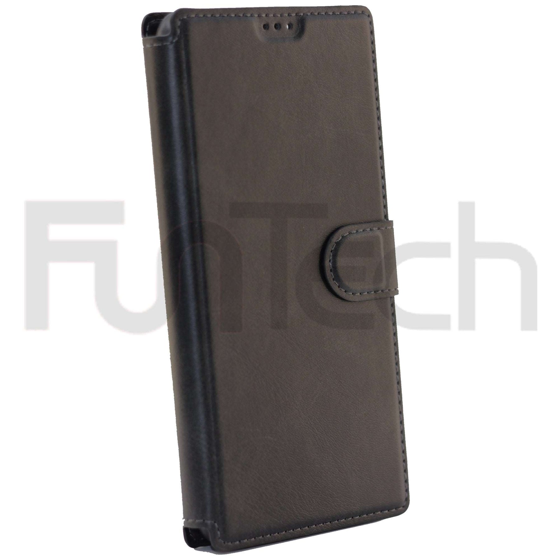 Huawei Psmart 2021, Leather Wallet Case, Color Black,
