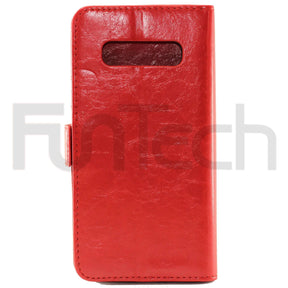 Samsung S10 Plus Leather Wallet Case Red