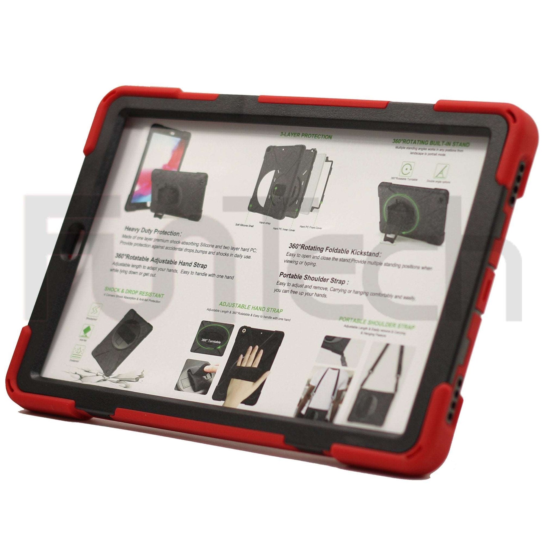 Drop & Shock Proof Samsung Tab Case For - Tab A 10.1 inch (2019) T510/T515 Color Red