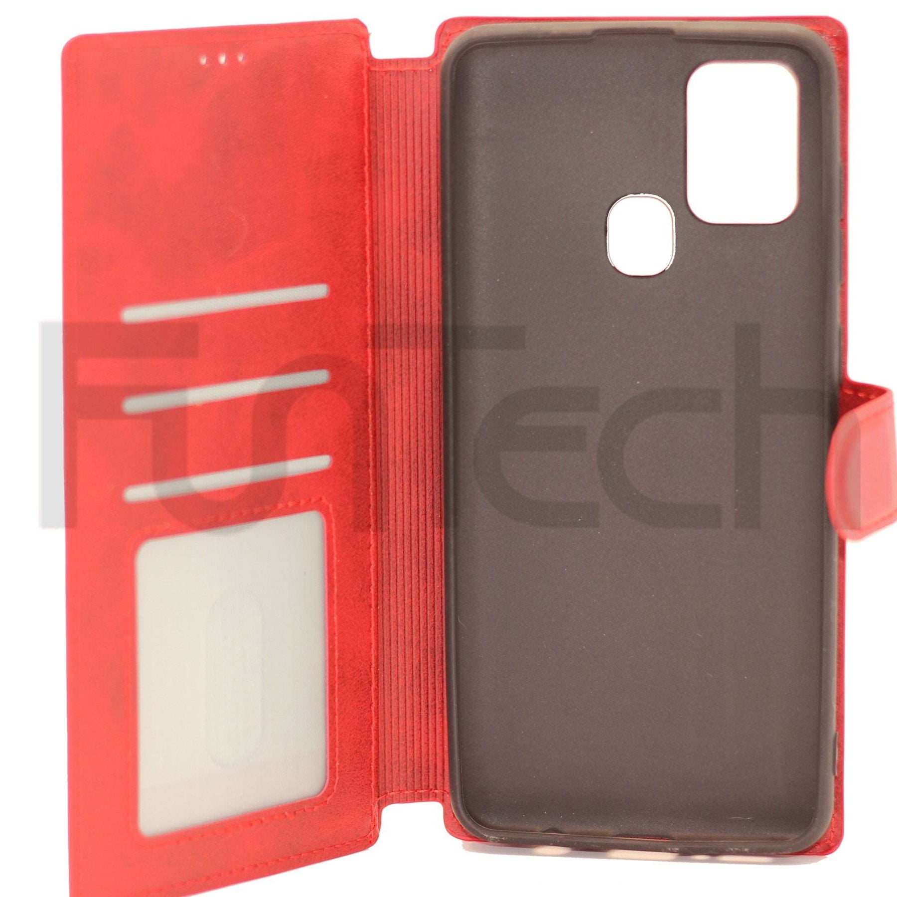 Samsung A21s Leather Wallet Case Color Red