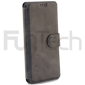 Huawei P30, Leather Wallet Case, Color Black,
