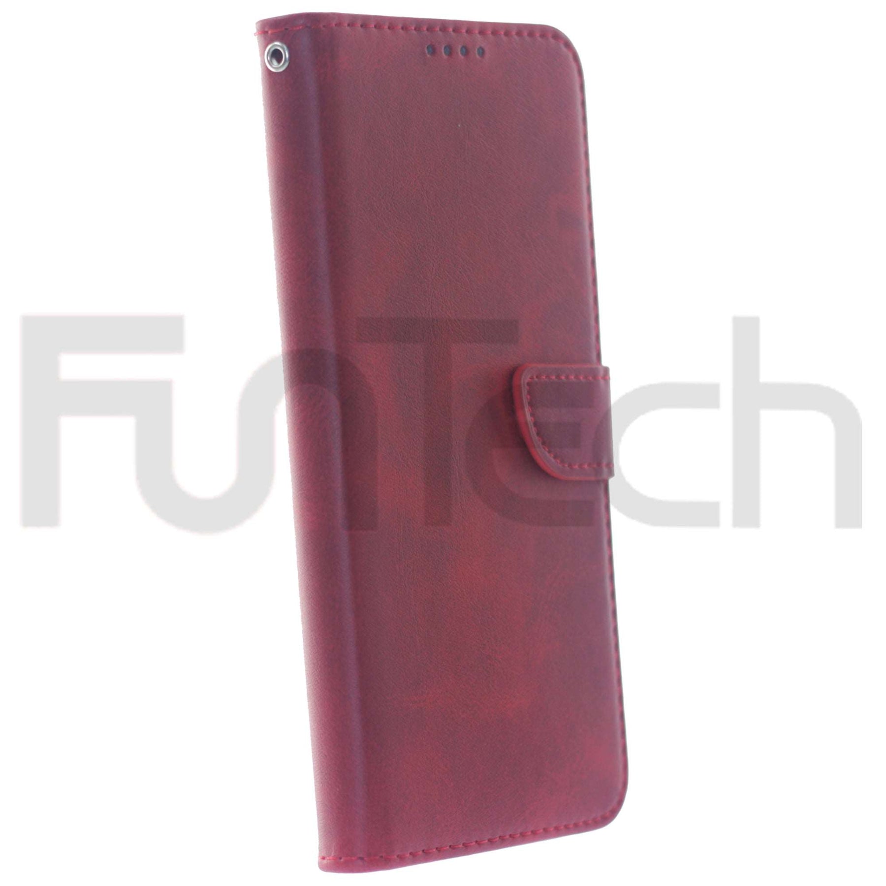 Oppo Reno 4 Pro 5G Lite, Leather Wallet Case, Color Red.