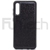 Samsung A50, Shockproof black glitter, phone case.