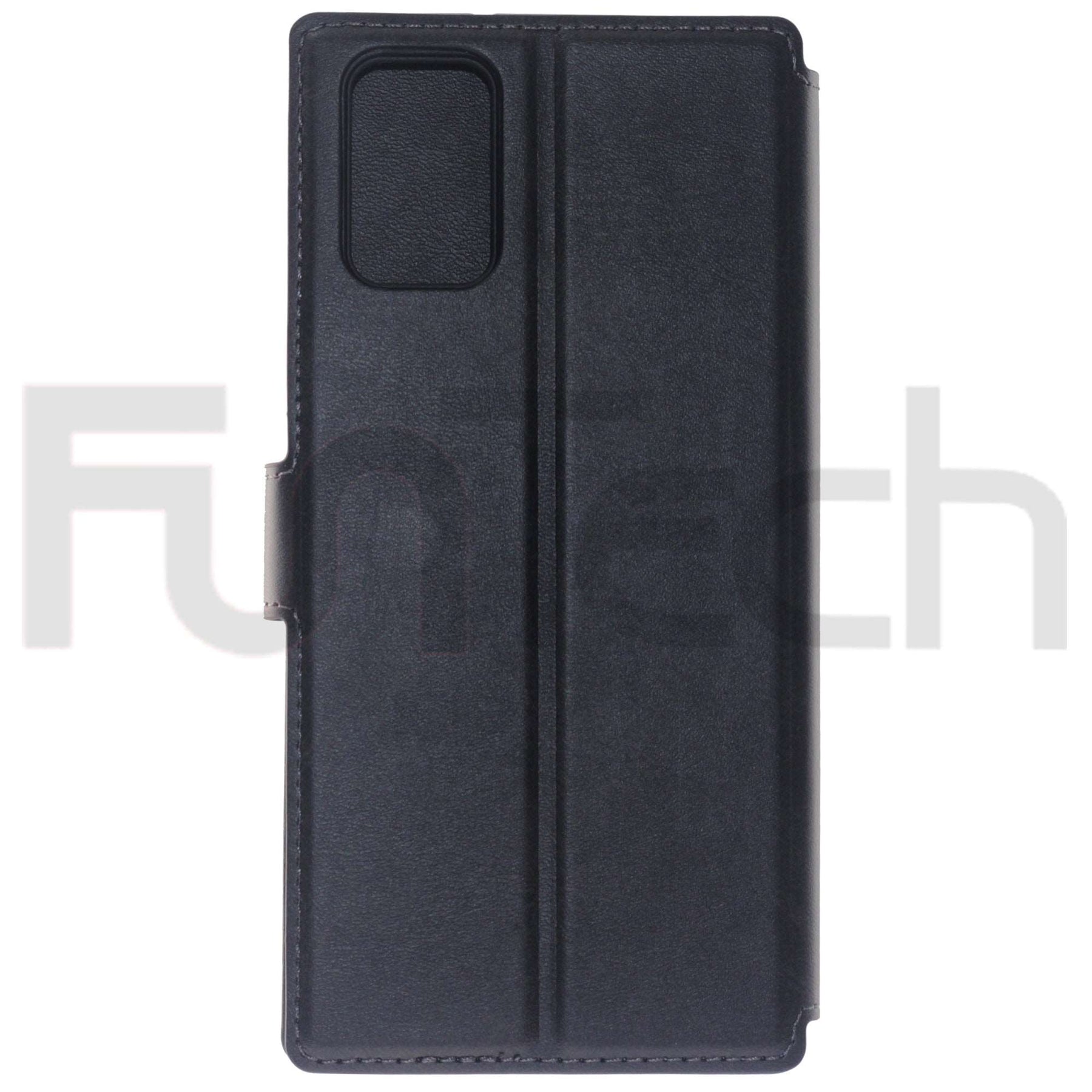 Samsung A02S, Leather Wallet Case, Color Black.
