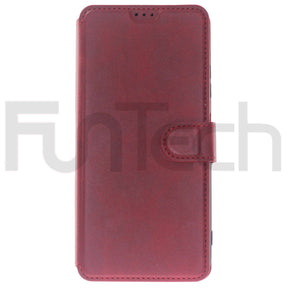 Samsung A22 5G, Leather Wallet Case, Color Red.