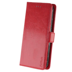Huawei P20 Lite 2017 Leather Wallet Case, Color Red