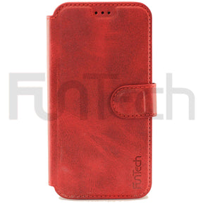 Apple iPhone 12/12 Pro   Leather Wallet Case Color Red