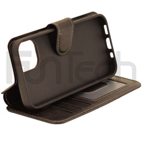 Apple iPhone 12 Mini Leather Wallet Case Color Black