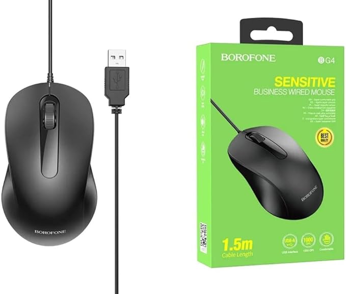 Borofone BG4 Business wired mouse - Black