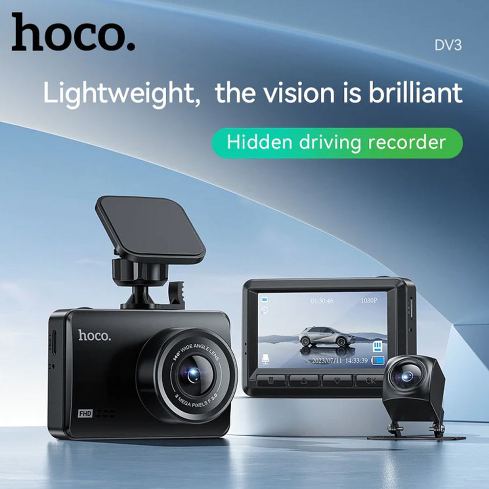 HOCO DV3 Dash Cam with Rear And Front Camera