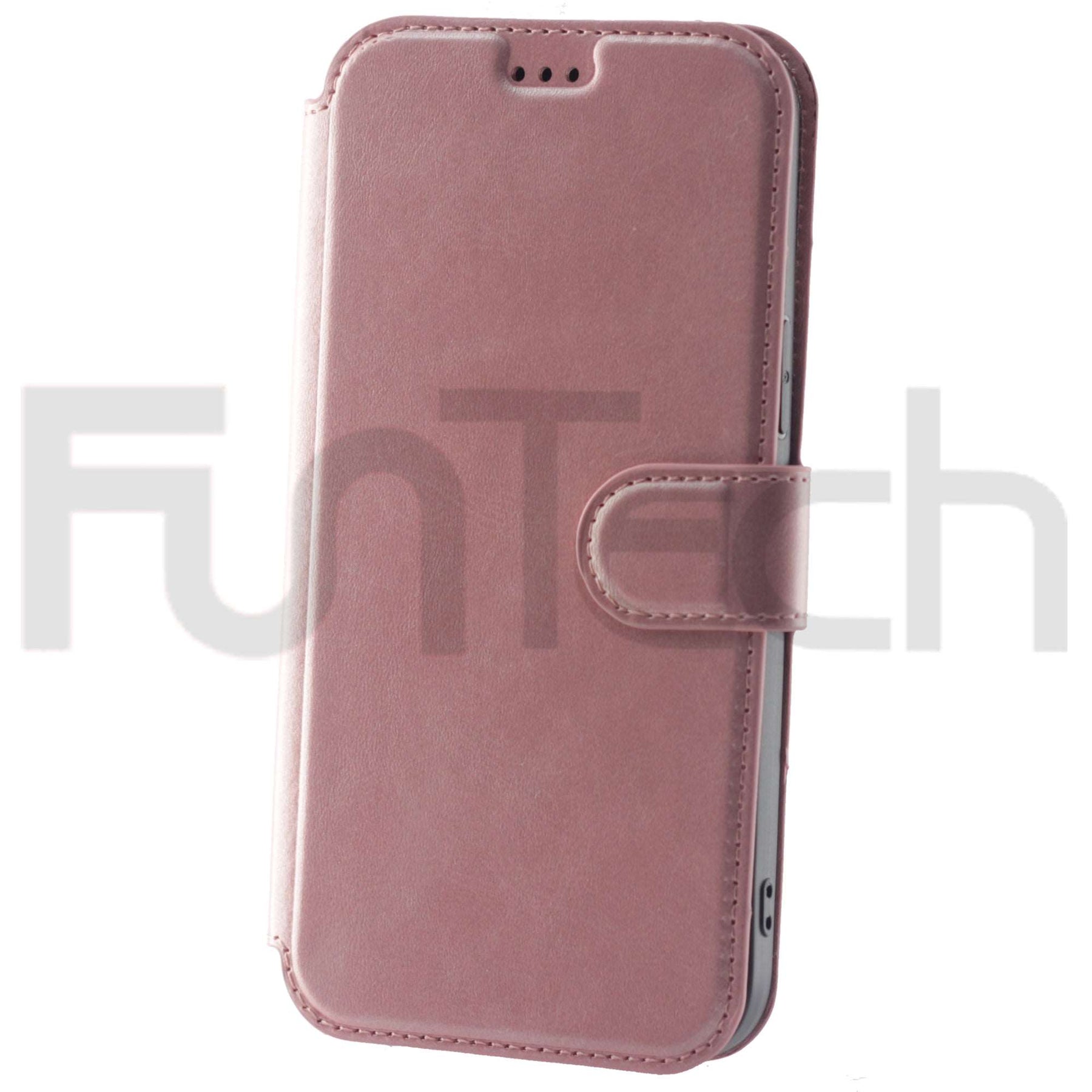 Apple iPhone 12 Pro Max, Leather Wallet Case, Color Pink.