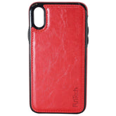 Apple iPhone X & XS Leather Back Cover Case Red