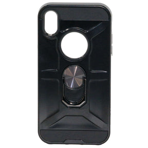 Apple iPhone XR Ring Armor Phone Case Black