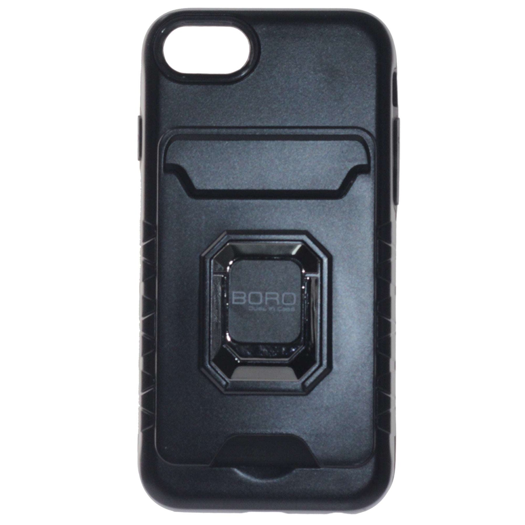Apple iPhone 6/7/8/Se 2020, (BORO) Magnetic Ring Armor Case with Card Holder, Color Black