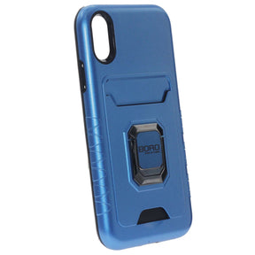 Apple iPhone X/XS, (BORO) Magnetic Ring Armor Case, Color Blue