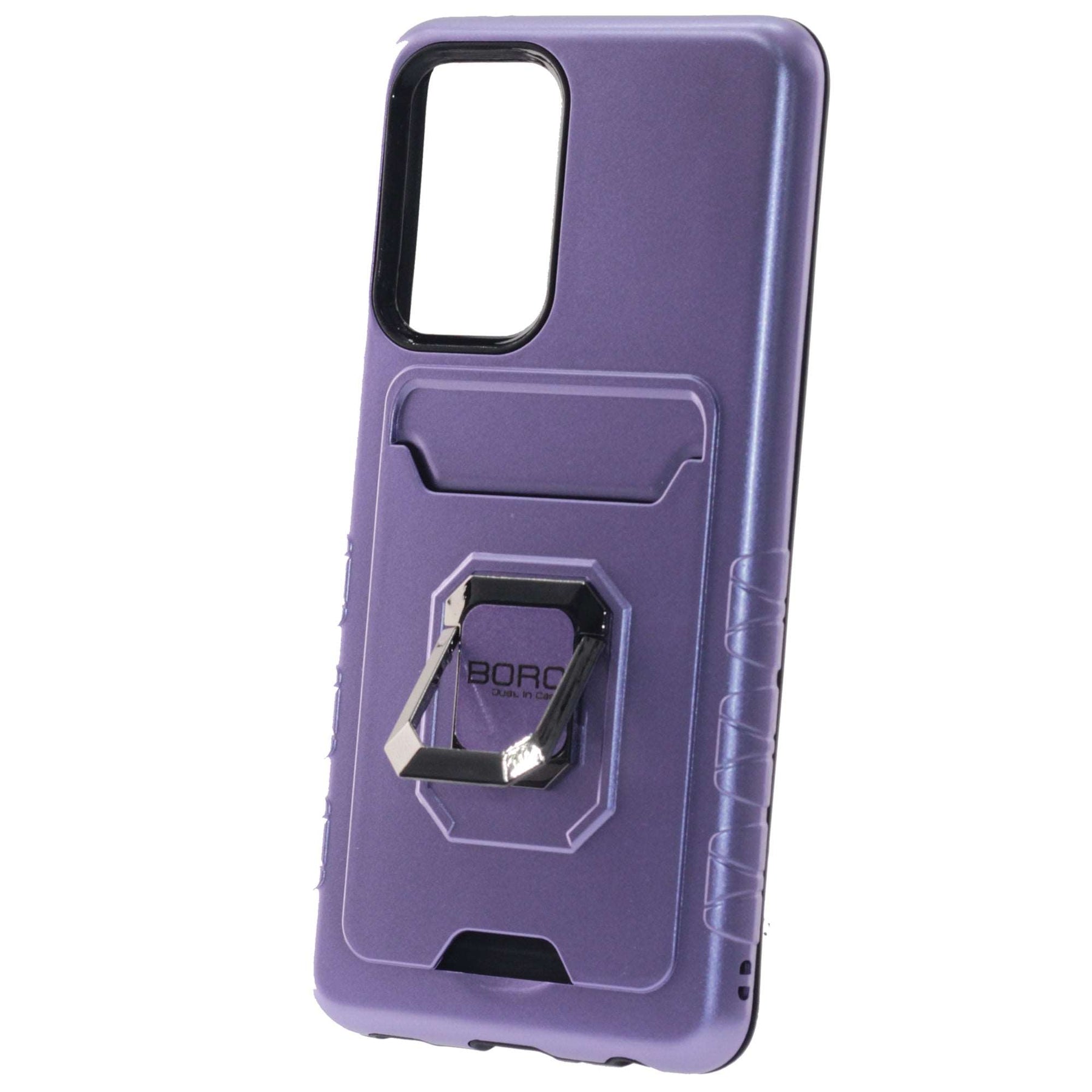 Samsung A52 5G, Magnetic Ring Armor Case with Card Holder, Color Purple