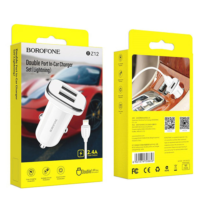Borofone BZ12 Dual Port in-Car Charger Type C