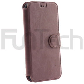 BORO Phone Case For Apple iPhone 11, Leather Wallet Case, Color Pink.