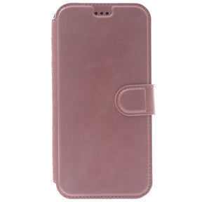 Apple iPhone 12 Pro Max Case, Leather Wallet Case, Color Pink.