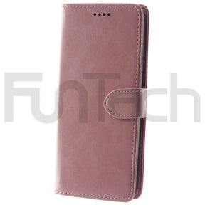 Nokia 1.4, Leather Wallet Case, Color Pink,