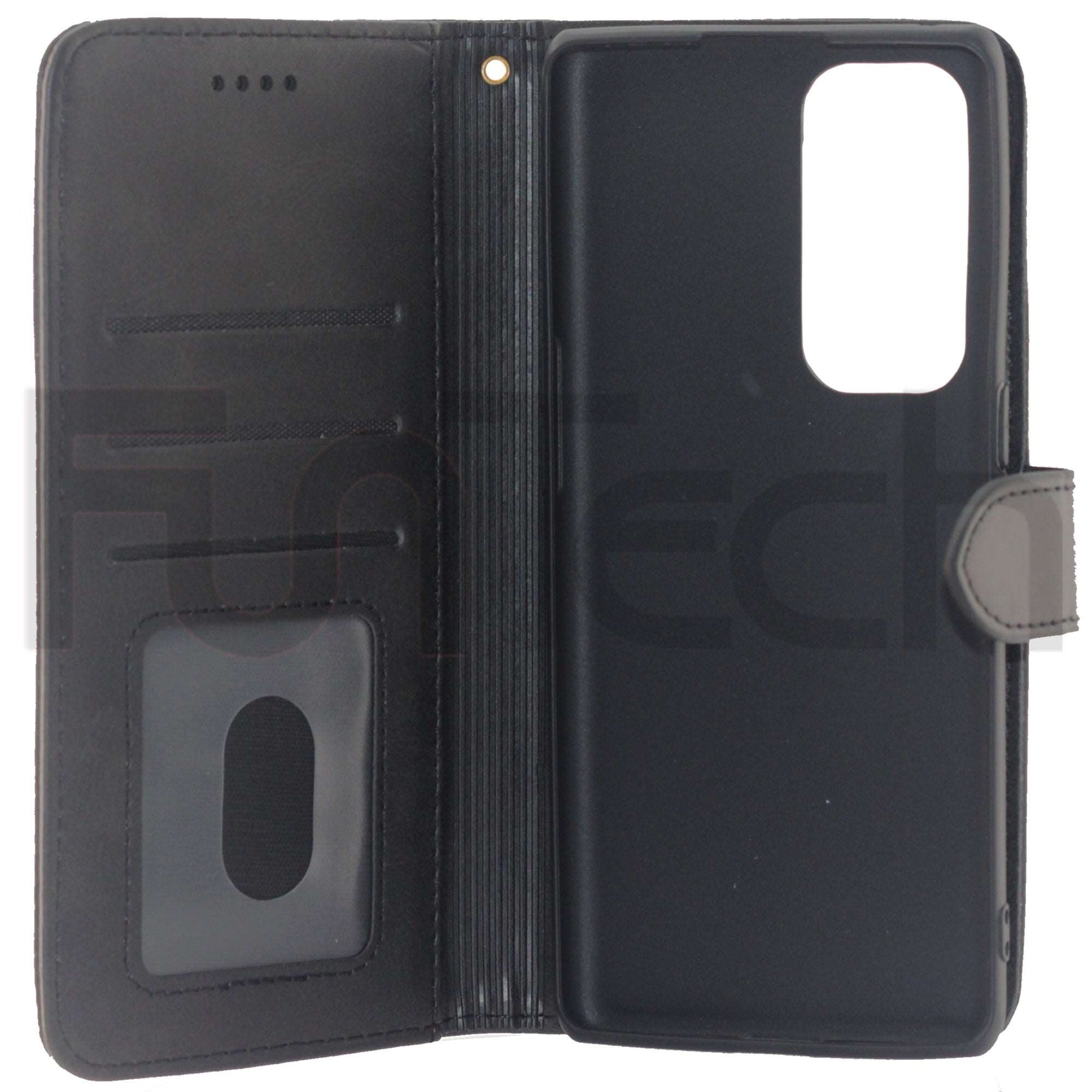 Oppo Find X3 Neo, Leather Wallet Case, Color Black.