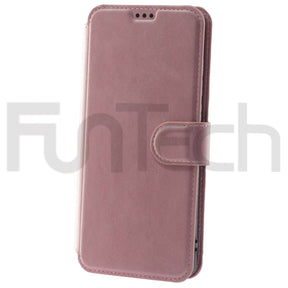 Xiaomi, Redmi Note 10 5G, Leather Wallet Case, Color Pink.