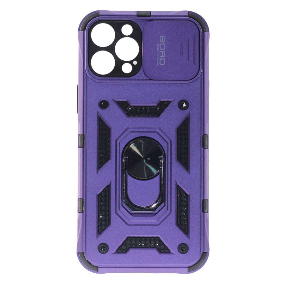 Apple iPhone 12 Pro Max Case, Ring Armor Case with Lens Cover, Color Purple