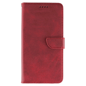 Samsung S24 Plus, Leather Wallet Case, Color Red.