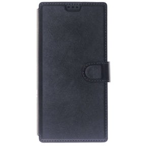 Samsung A02S, Leather Wallet Case, Color Black