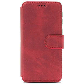 Samsung A20e Leather Wallet Case Color Red