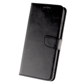 Samsung S24 Plus, Leather Wallet Case, Color Black.