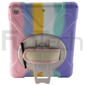 iPad 2017/2018, 360` Hard Shockproof Case Color Rainbow Pink