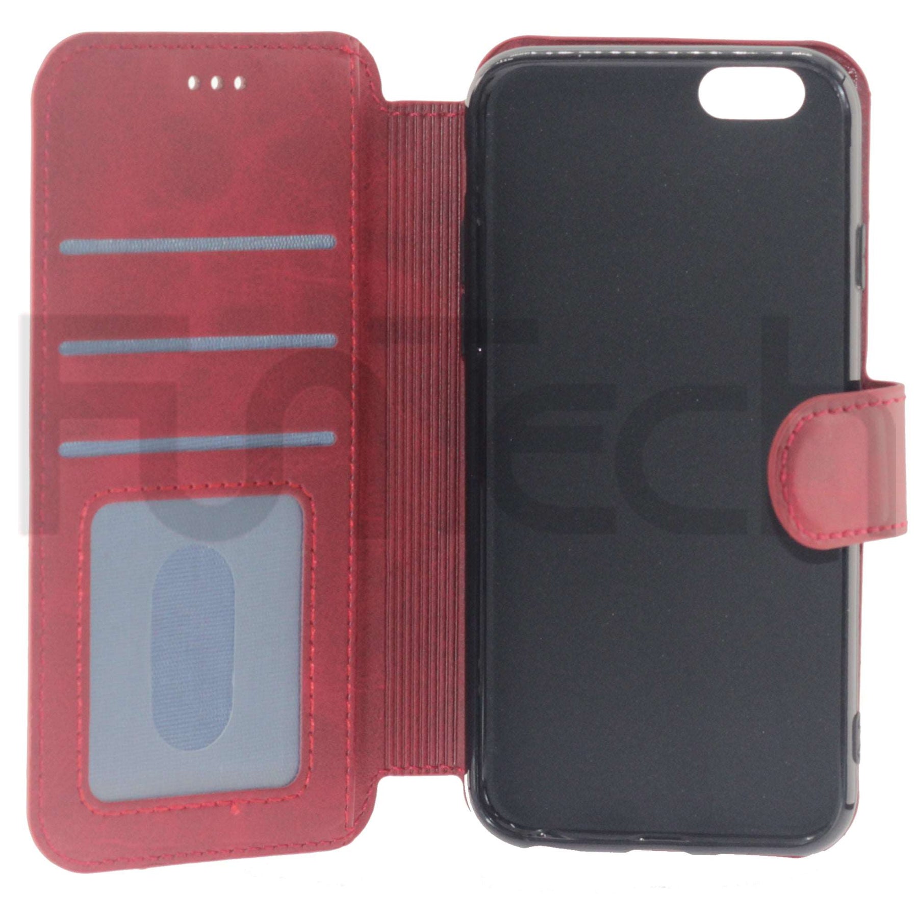 Apple, iPhone 6/6S, Leather Wallet Case, Color Red.