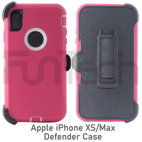 Apple iPhone XS Max, Defender Case, Color Pink.